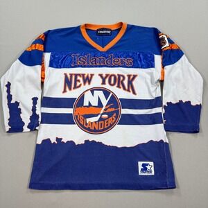 RARE VTG 90s NHL New York‎ Islanders Starter Hockey Jersey AOP SIZE Large